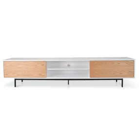 2.3m TV Entertainment Unit - Lowline - Natural