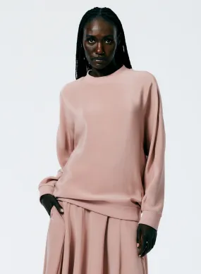 4-Ply Silk Crewneck Eased Out Top