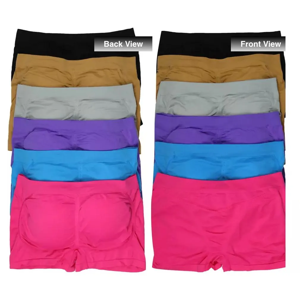6-Pack: Seamless Enhancing Bootylicious Padded Boyshort Underwear