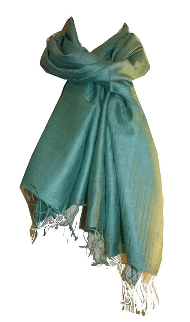 607 Scf Silk Stripe Pattern Scarf Shawl Throw Fringes
