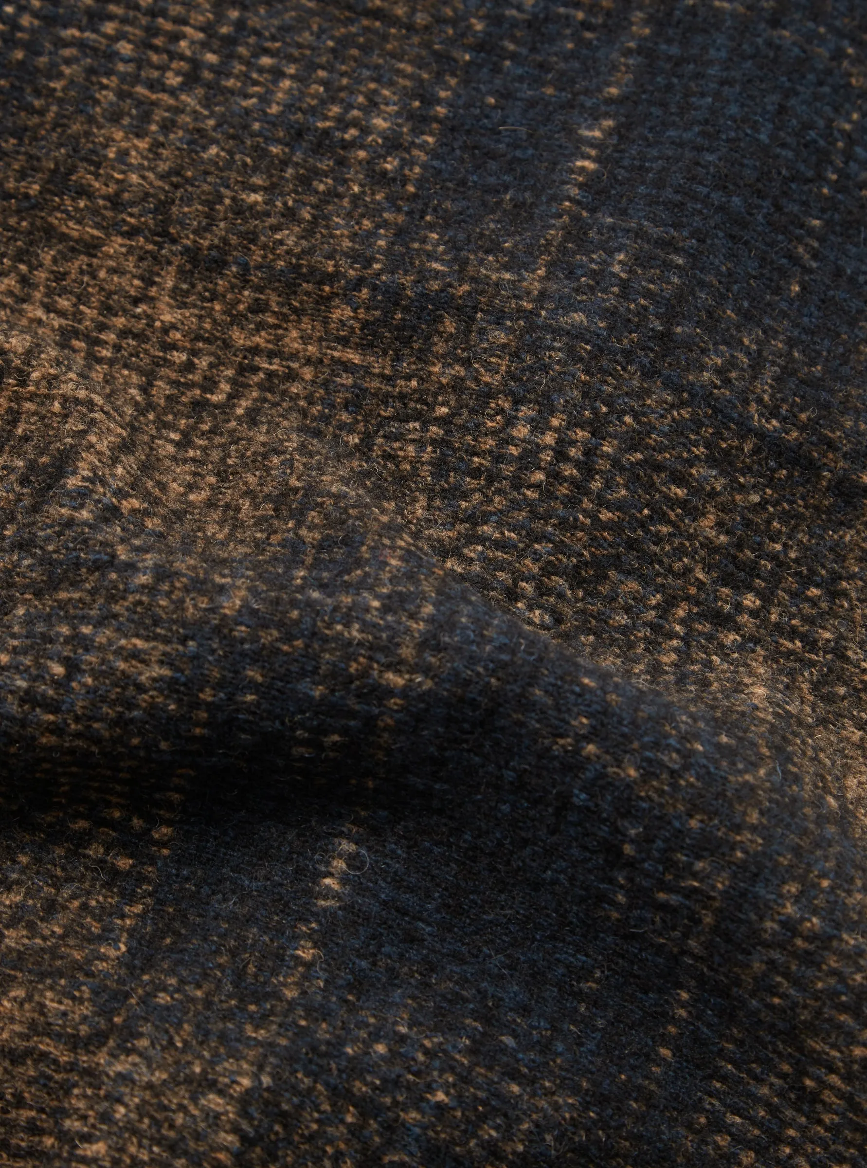 Agu Check Fleece Cardigan | Navy/Sand Check