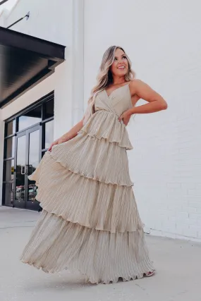 All That Glitters Maxi Dress - Gold