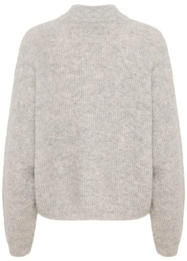 ALPHAGZ SHORT CARDIGAN | LIGHT GREY MELANGE