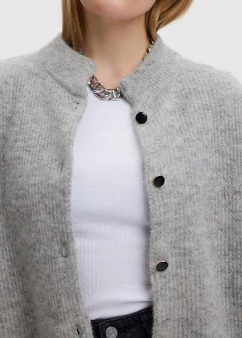 ALPHAGZ SHORT CARDIGAN | LIGHT GREY MELANGE