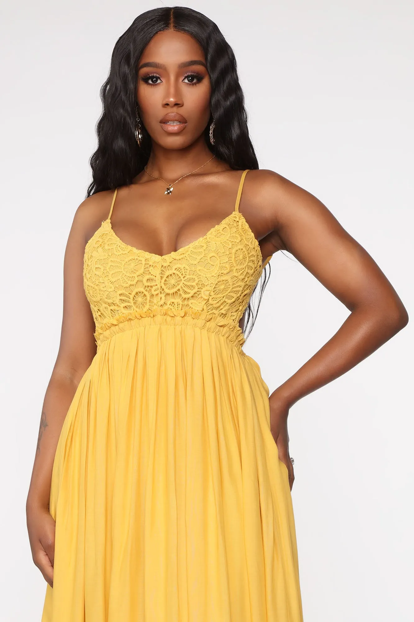 Ancient Rome Dress - Mustard
