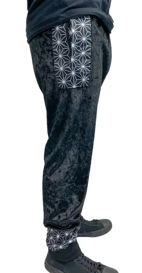 Asanoha Keme - CRUSHED VELVET - Joggers