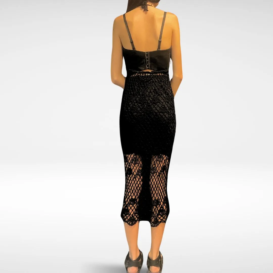Barbados Black Halter Dress