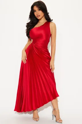 Belle Satin Maxi Dress - Red