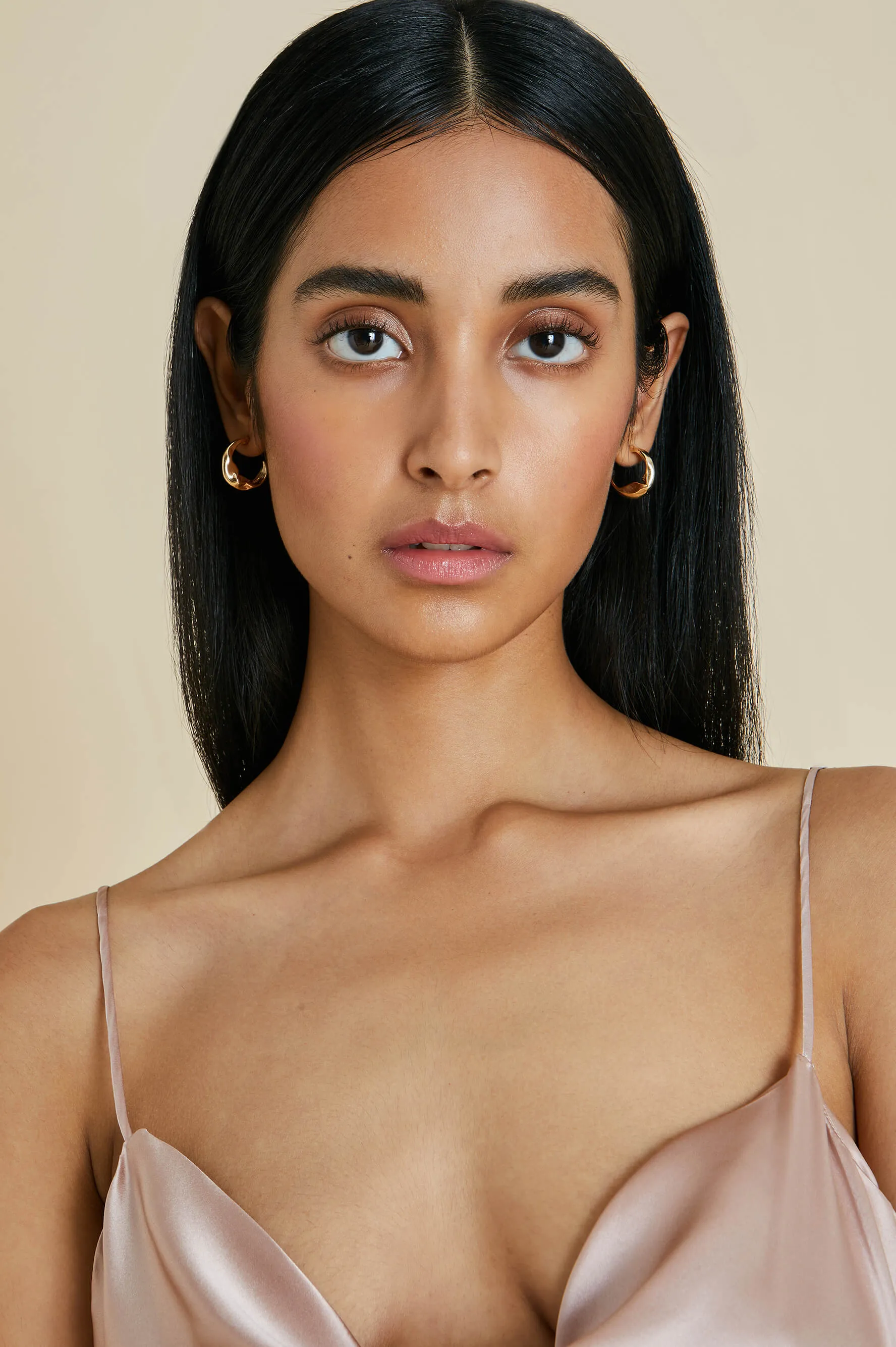 Bibi Oyster Silk Satin Slip Dress