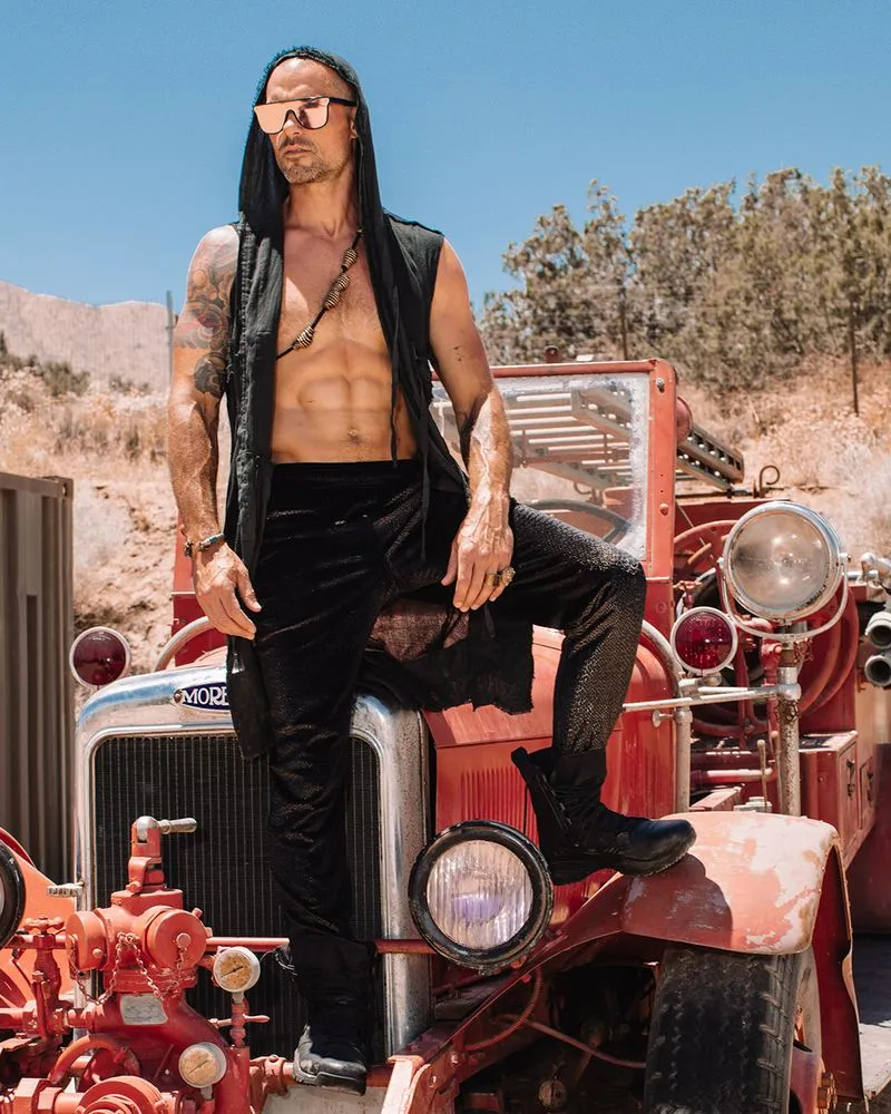 Black Snakeskin Velvet Jogger | Men's