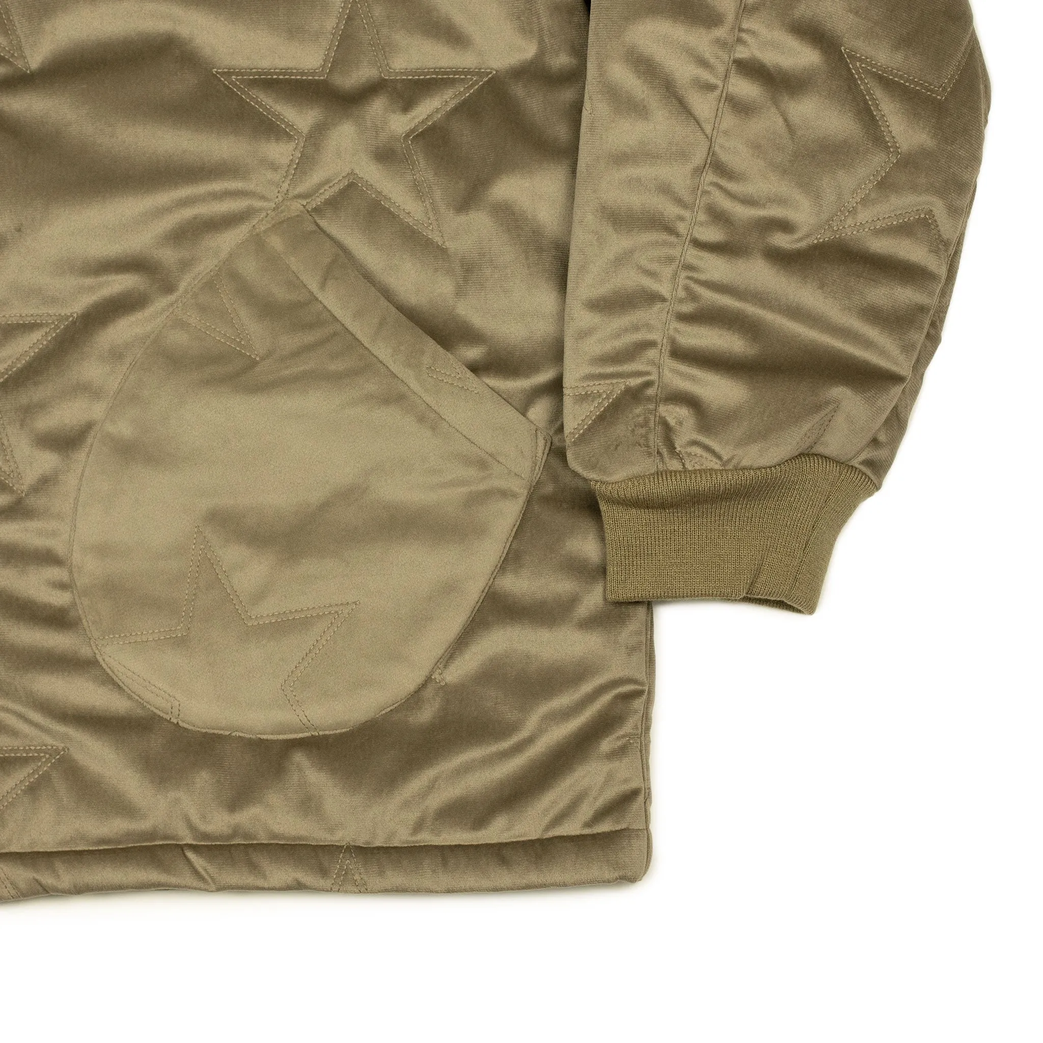 Blouson jacket in beige star stitched cotton velvet