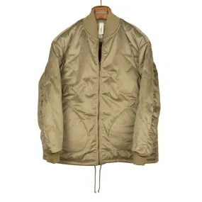 Blouson jacket in beige star stitched cotton velvet