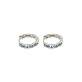 Blue Crystal Huggie Hoops