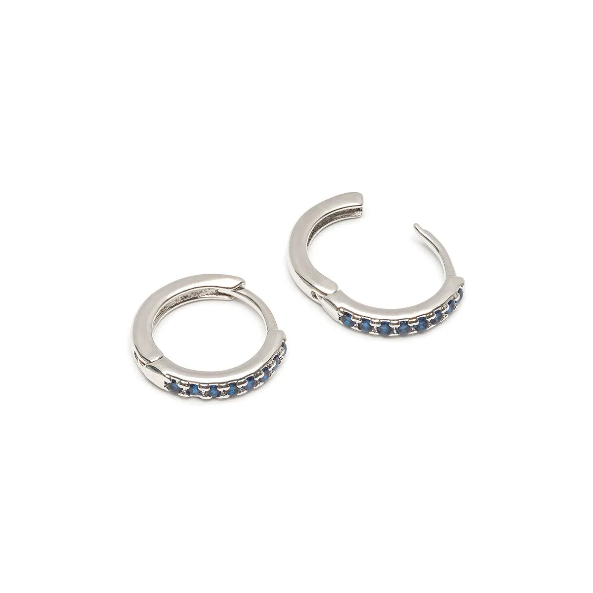Blue Crystal Huggie Hoops