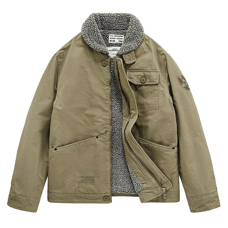 Bonsir Winter Men's Jackets Plus Velvet Casual Cotton Fleece Bomber Jacket High Quality Fashion Warm Coats Plus Velvet Men Jacket