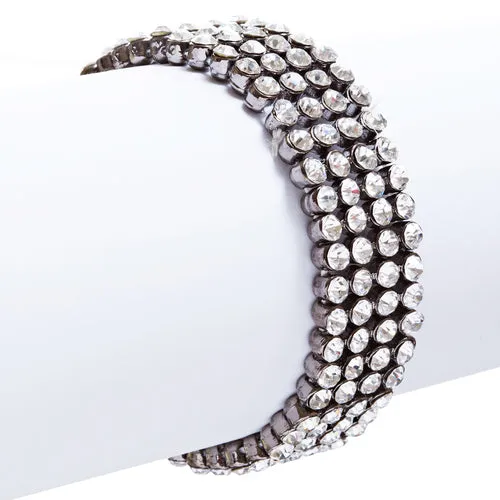 Bridal Wedding Jewelry Crystal Rhinestone Beautiful Wrap Around Bracelet B263 BK