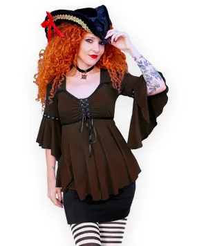 Buccaneer Pirate Costume with Ofelia Top, Walnut
