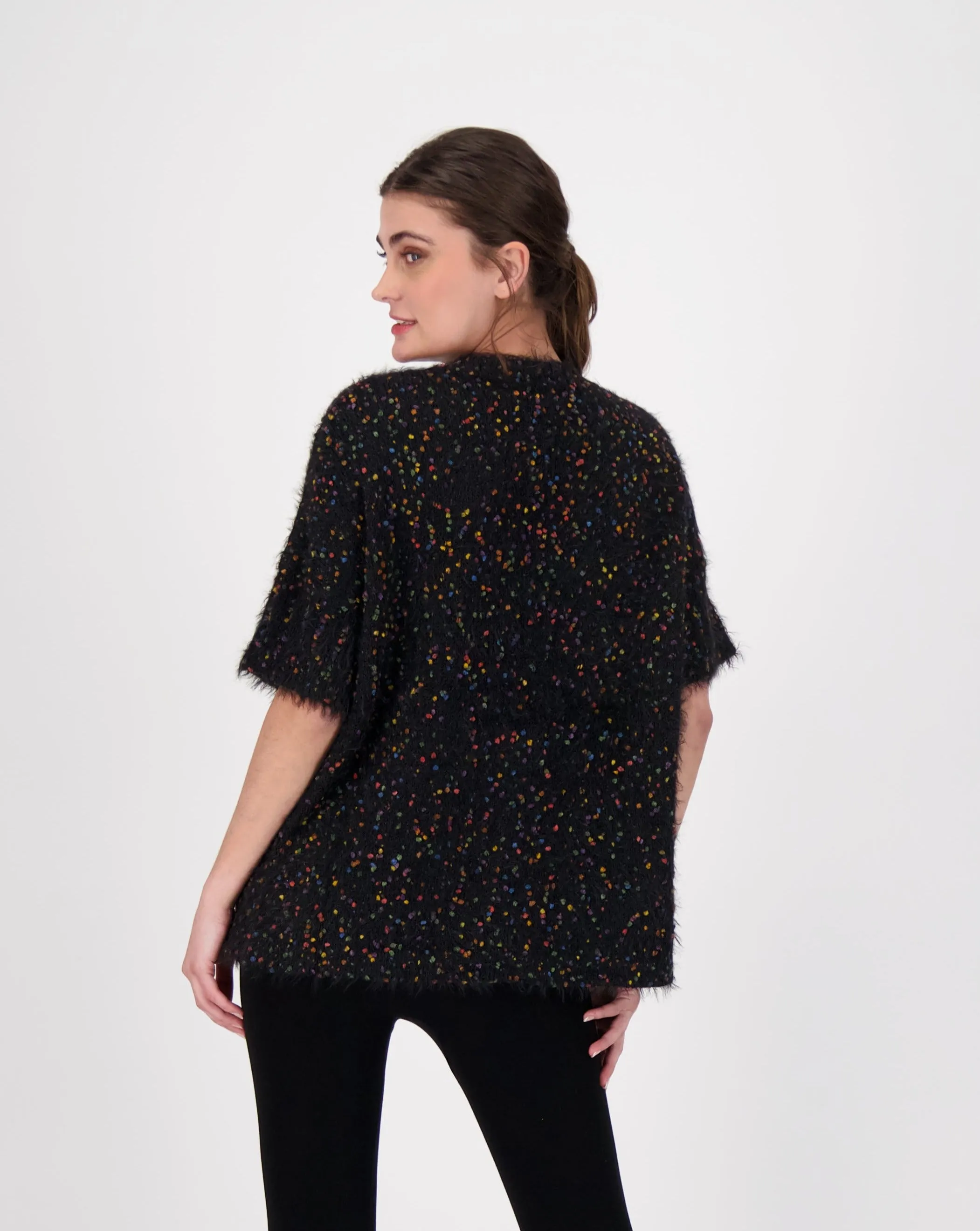 Button Down Confetti Sweater Cardigan