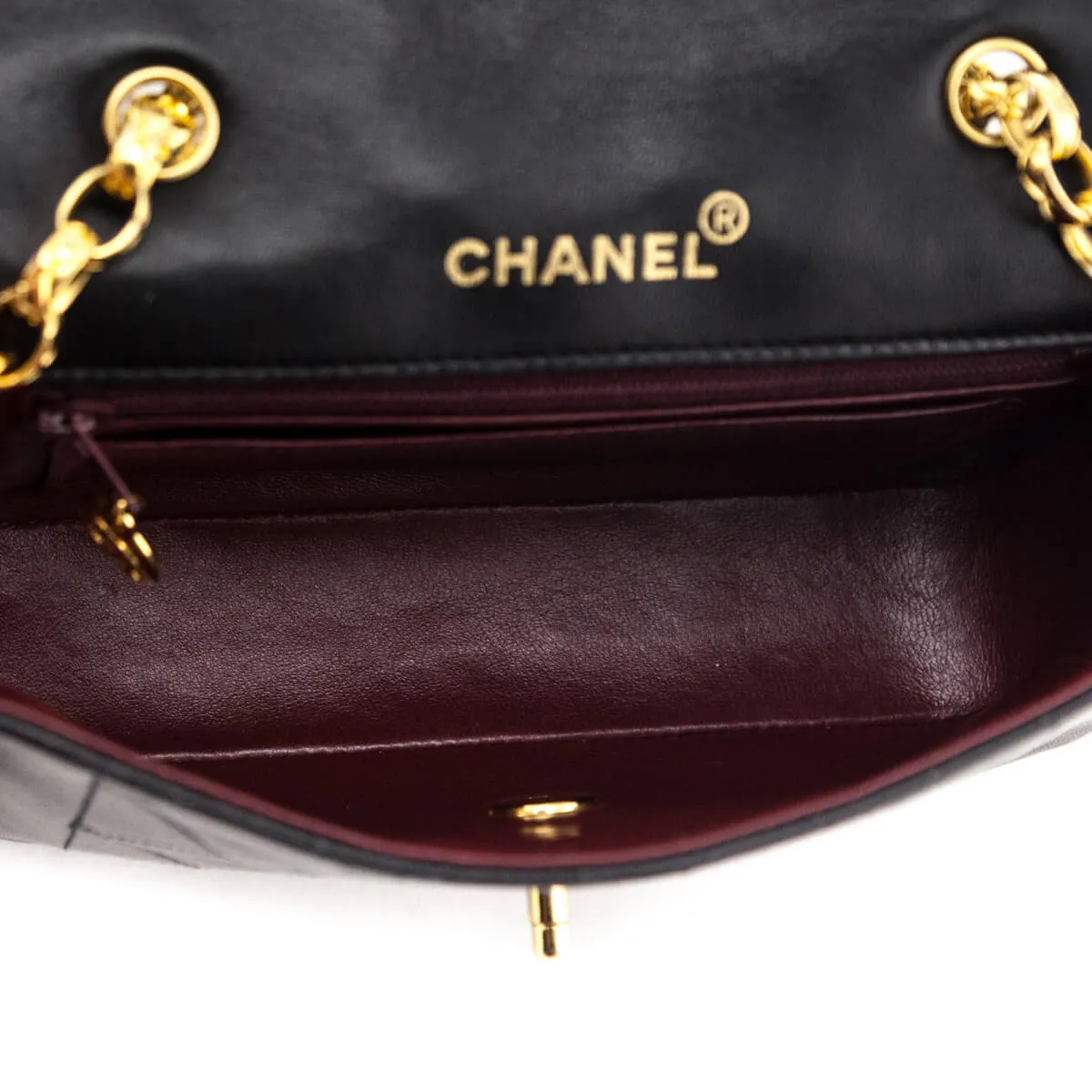 Chanel Black Quilted Lambskin Vintage Mini Diana Flap Bag