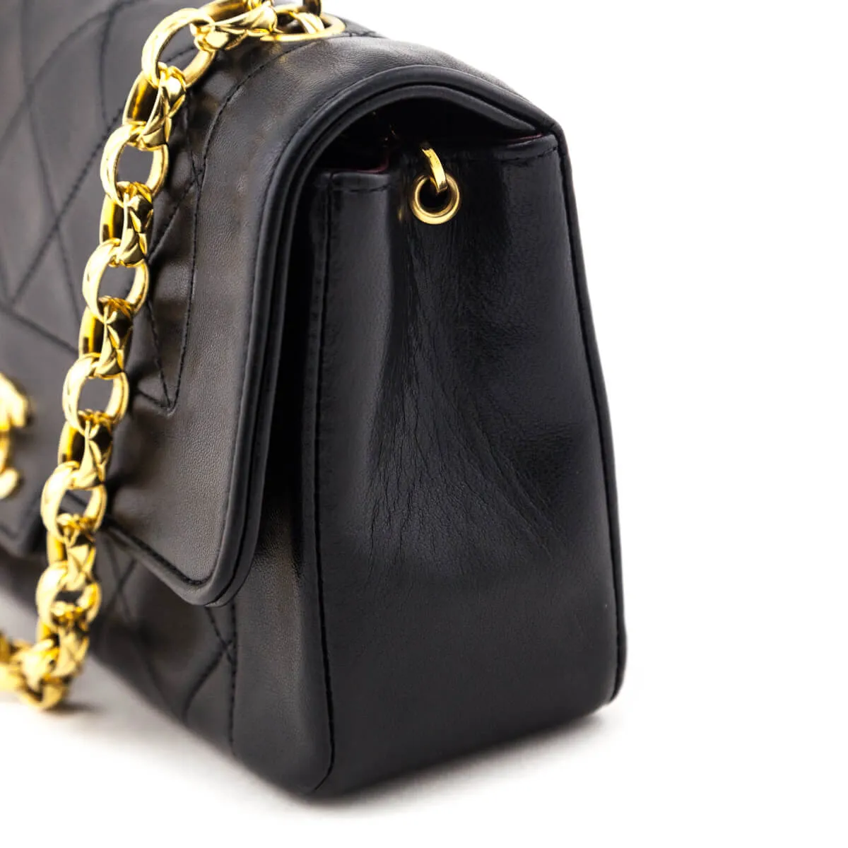 Chanel Black Quilted Lambskin Vintage Mini Diana Flap Bag