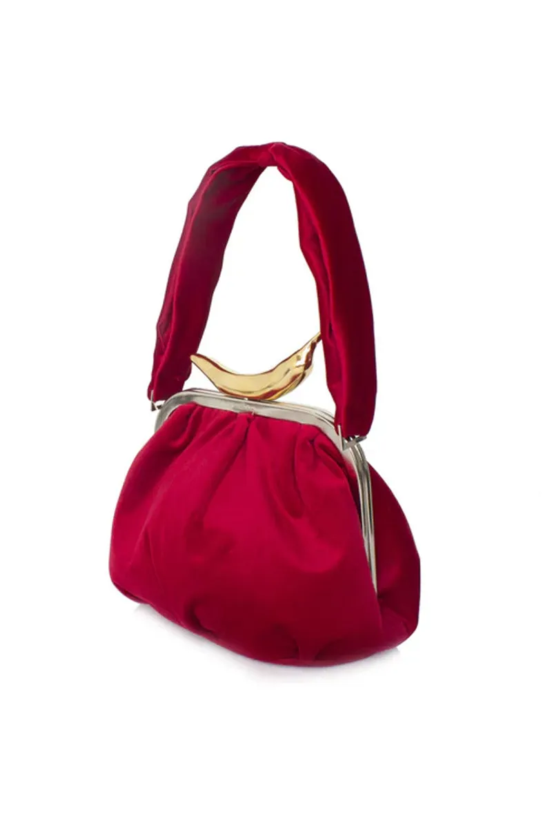 CHILI ON RED VELVET BELLA HANDBAG