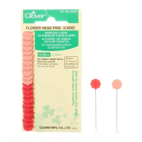 Clover Flower Head Pins 20 count Red