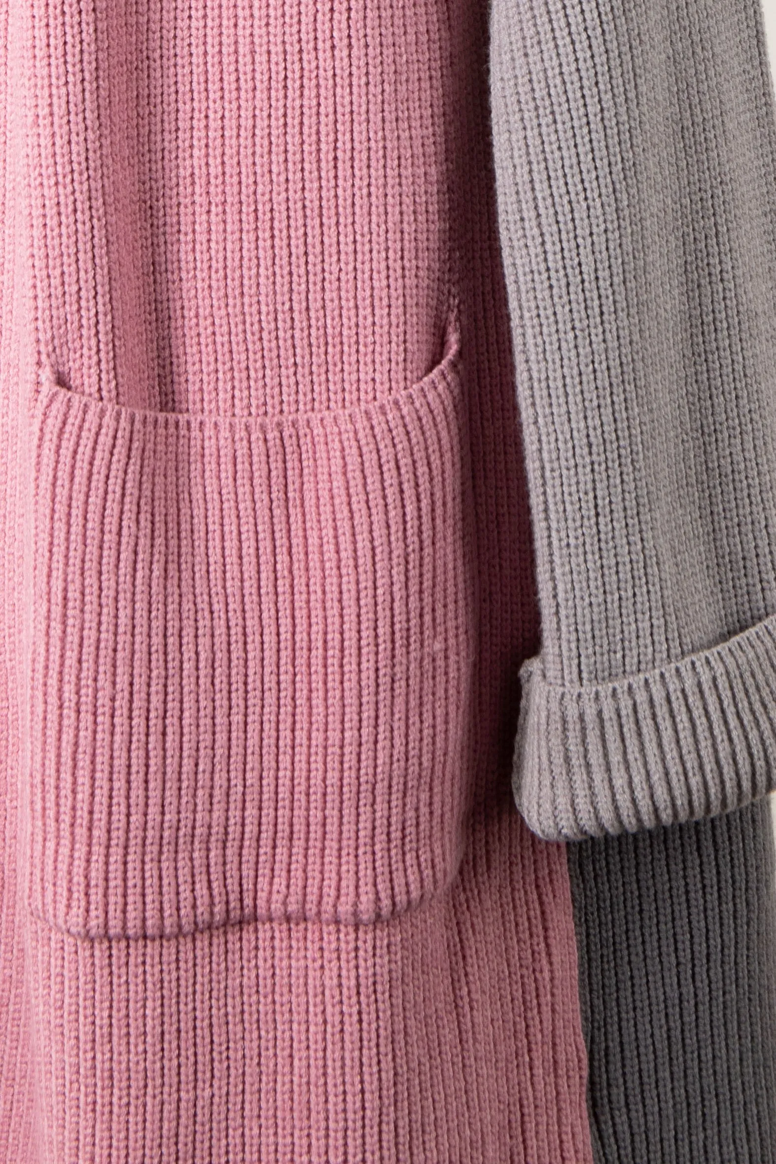 COLOR BLOCK LONG BODY KNIT CARDIGAN 1 PACK