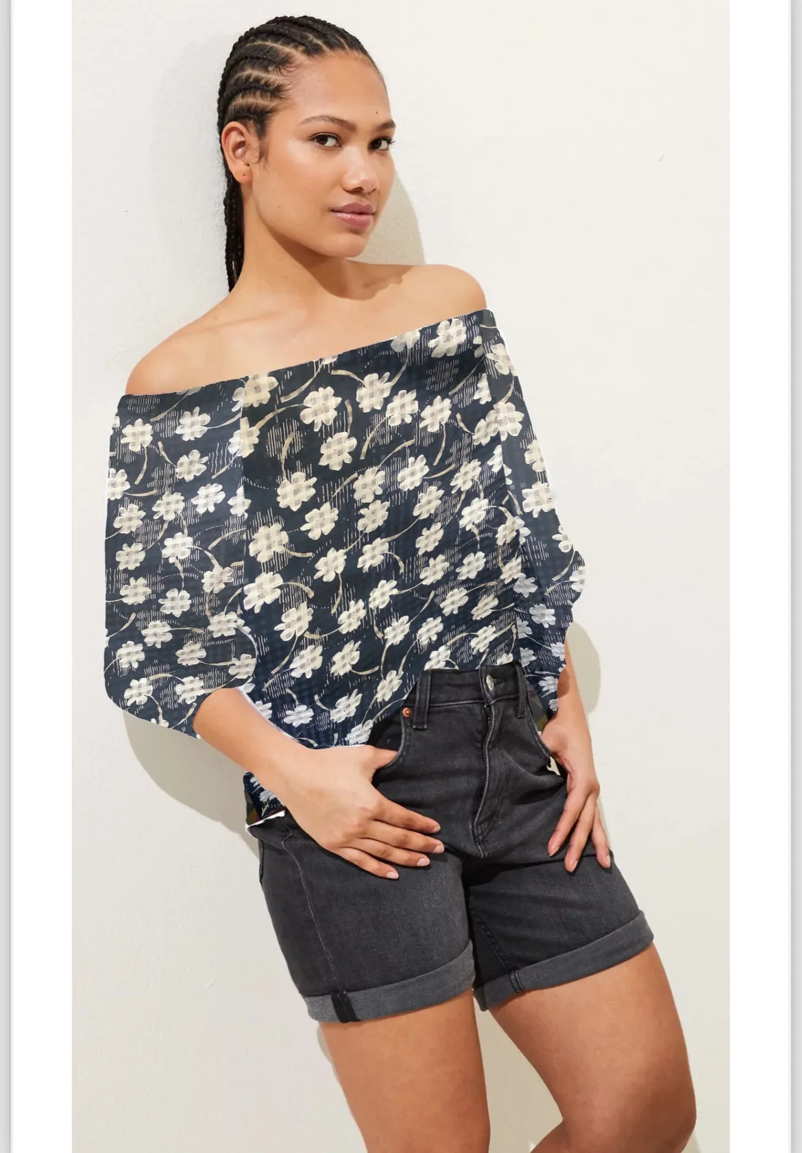 Cotton Textured Stretch Denim - Indigo