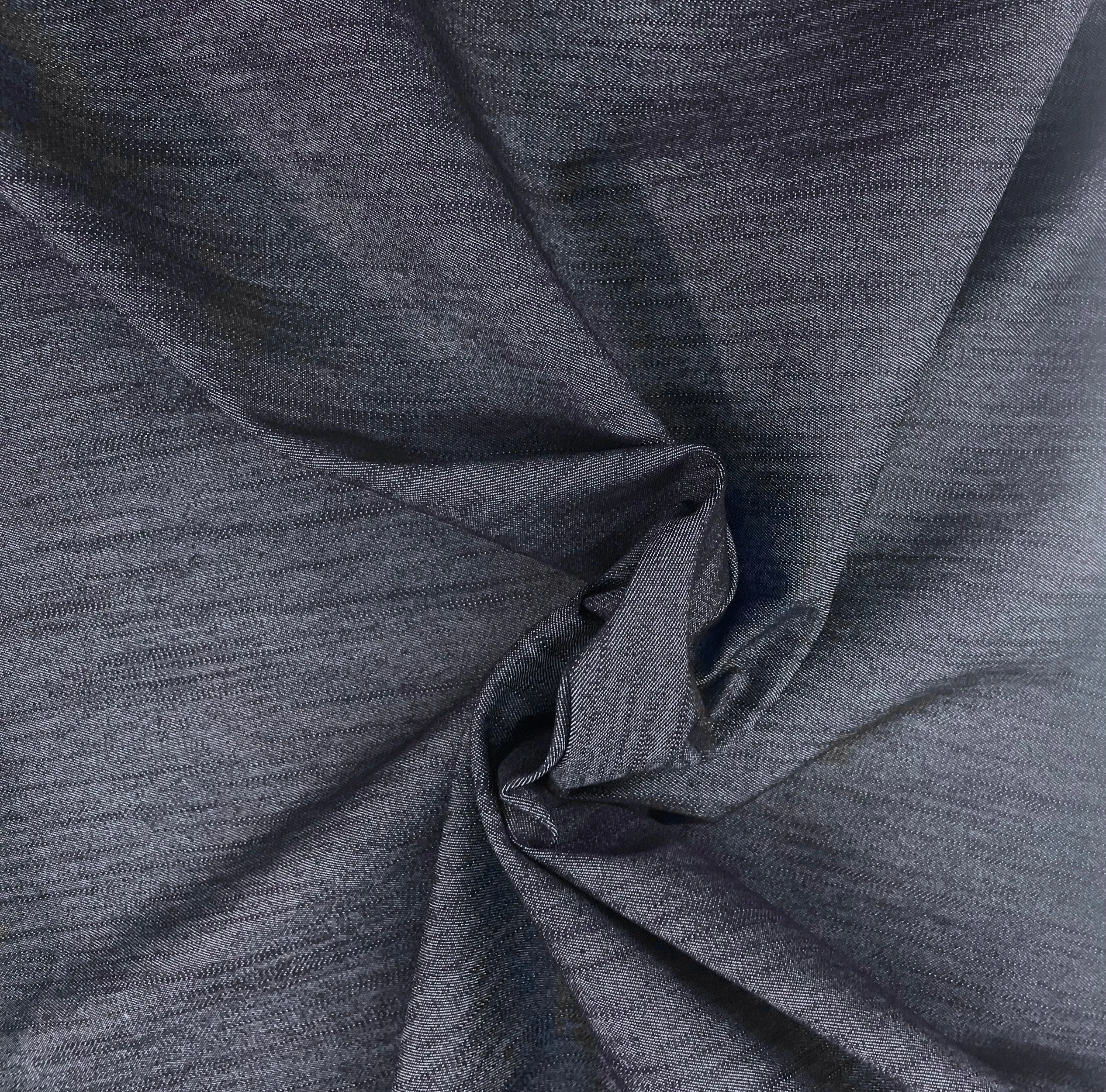 Cotton Textured Stretch Denim - Indigo