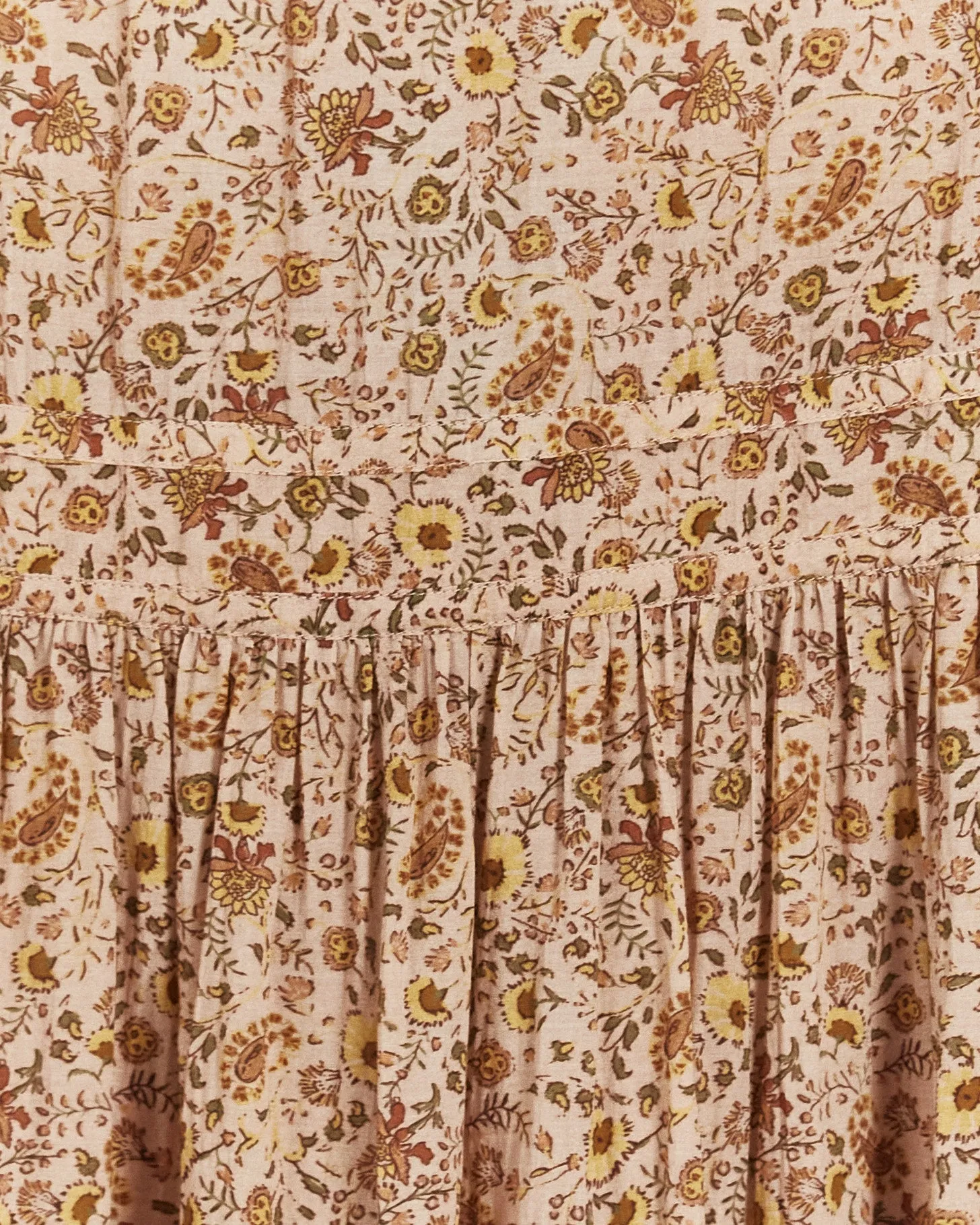 Dôen 'prem' batik floral maxi dress, mustard, 6