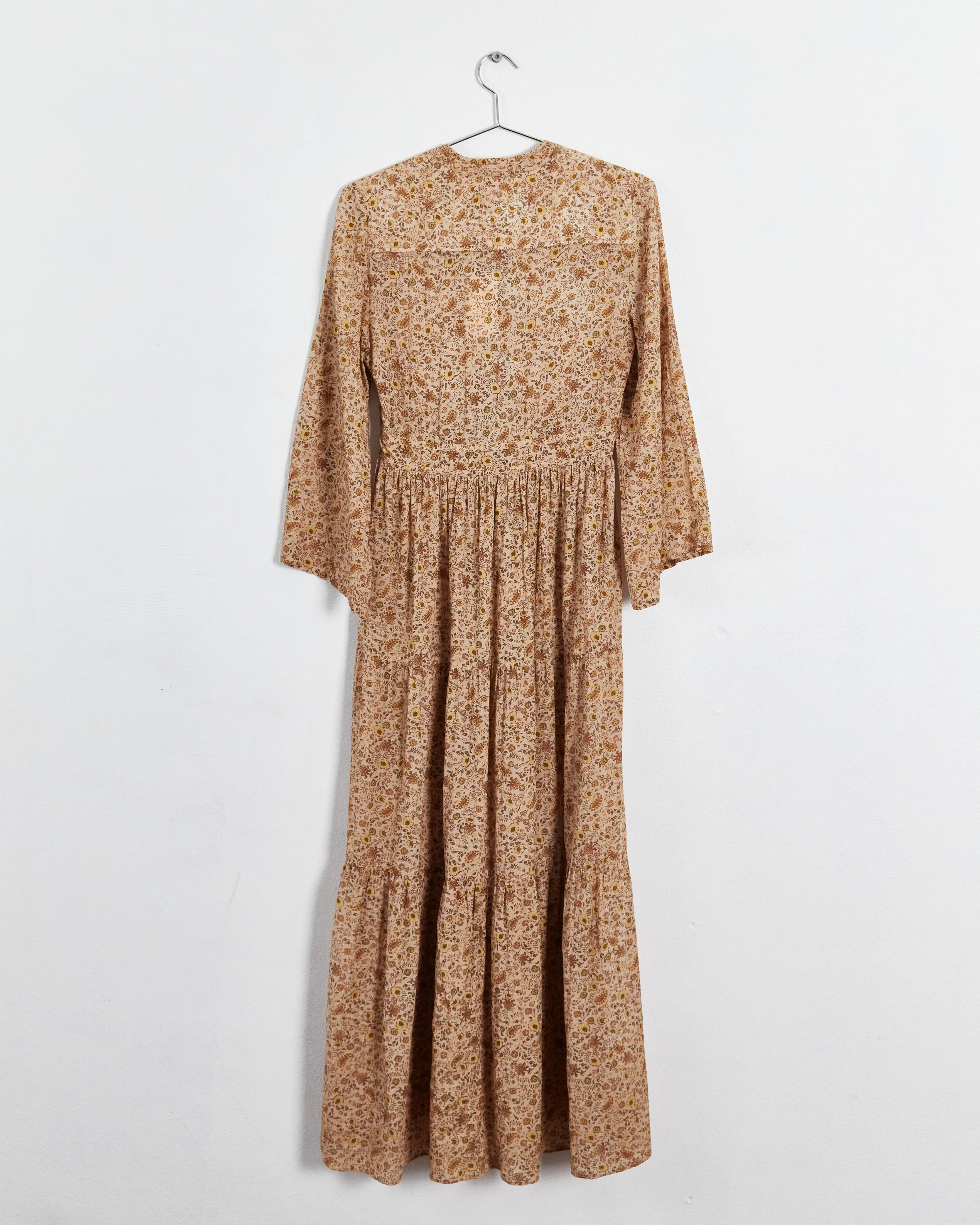 Dôen 'prem' batik floral maxi dress, mustard, 6