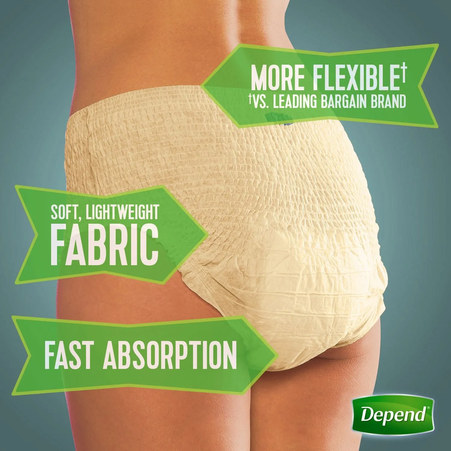 Depend 47915 Adult Absorbent Underwear, Case of 38