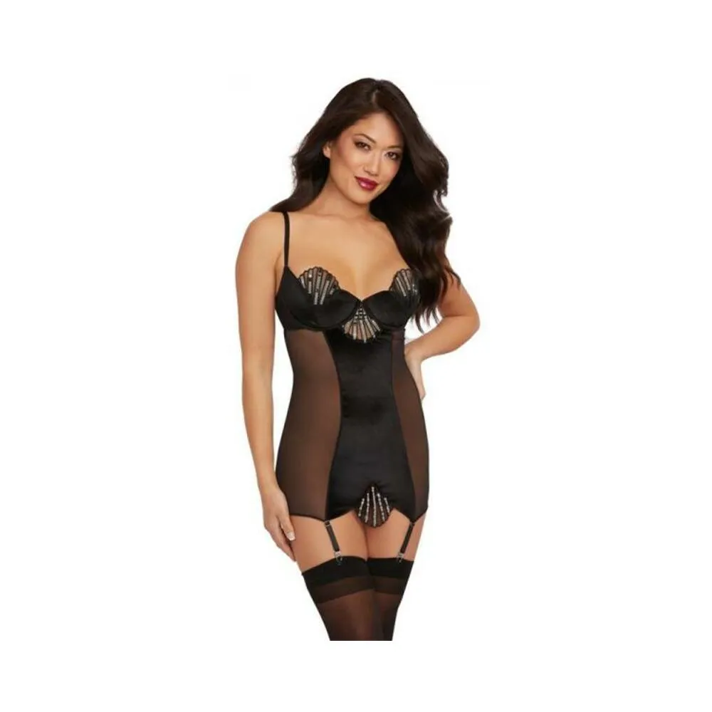 DG Stretch Velvet Gater slip BLK M