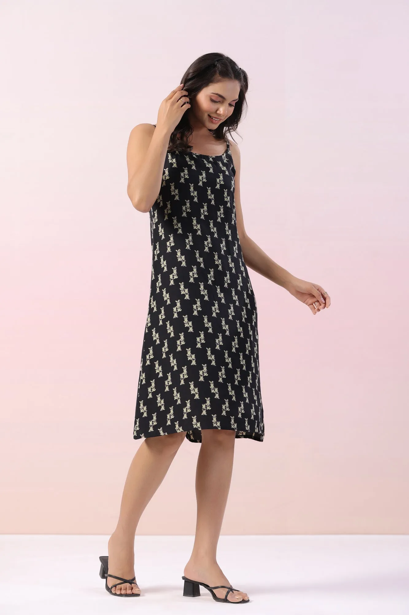 Dicentra Black Motif Russian Dress