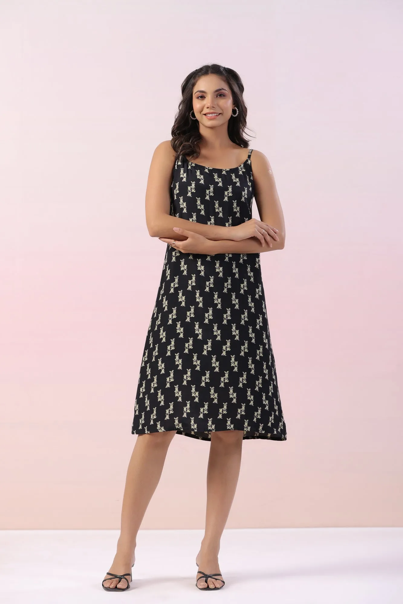 Dicentra Black Motif Russian Dress