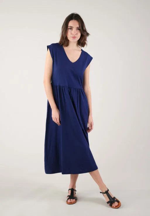 DL Ayna S/slv Navy Dress