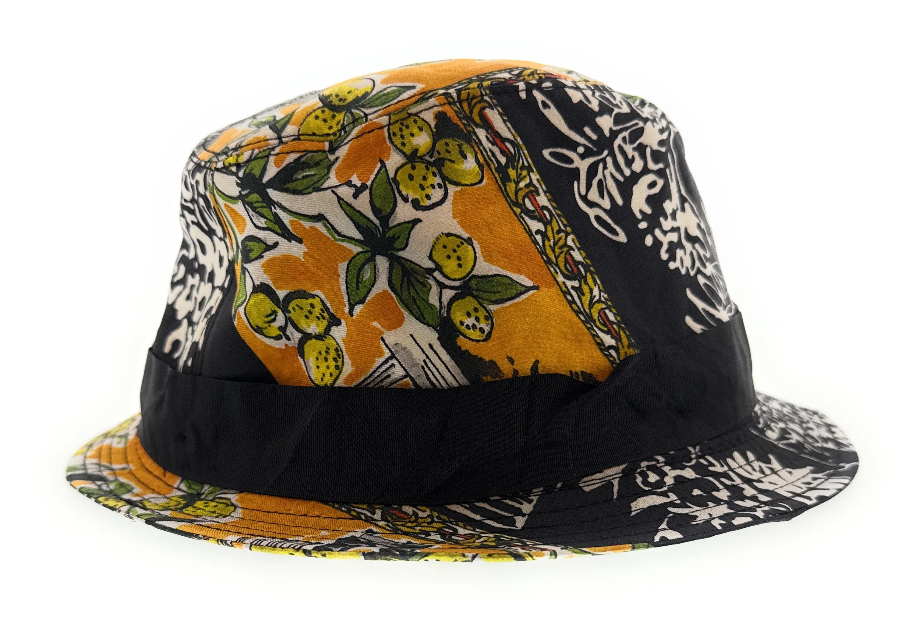 Dolce & Gabbana Silk Yellow Lemon Printed Sun Hat