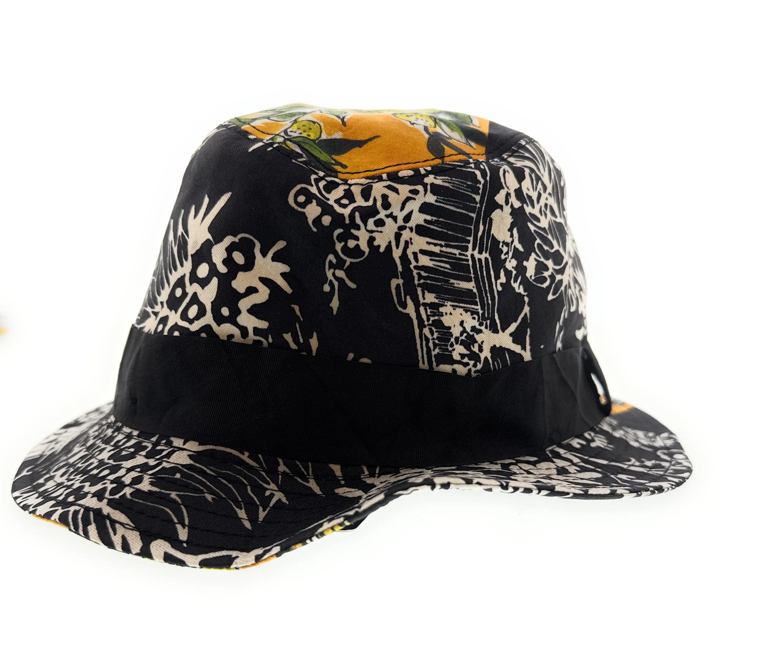 Dolce & Gabbana Silk Yellow Lemon Printed Sun Hat