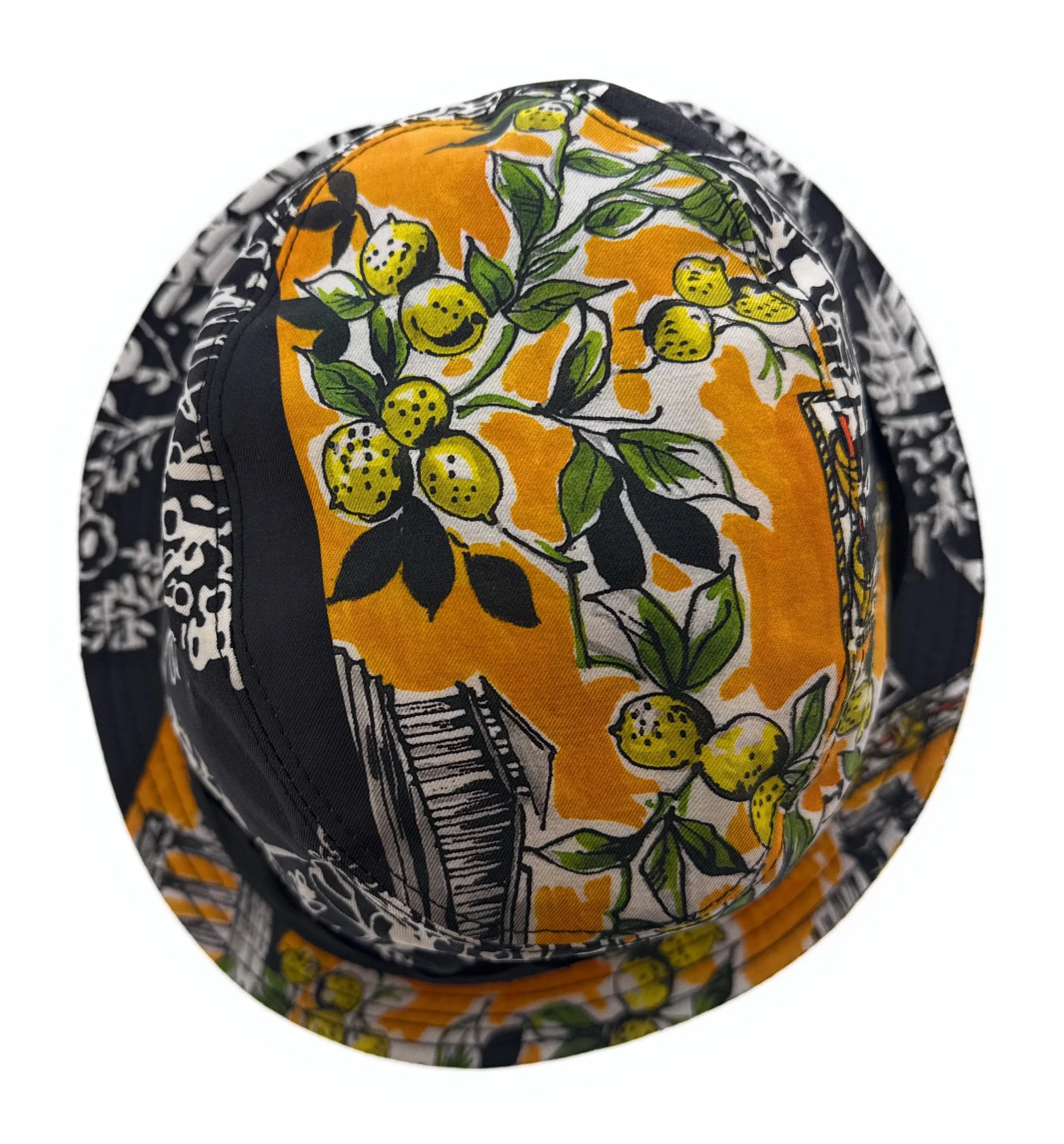 Dolce & Gabbana Silk Yellow Lemon Printed Sun Hat