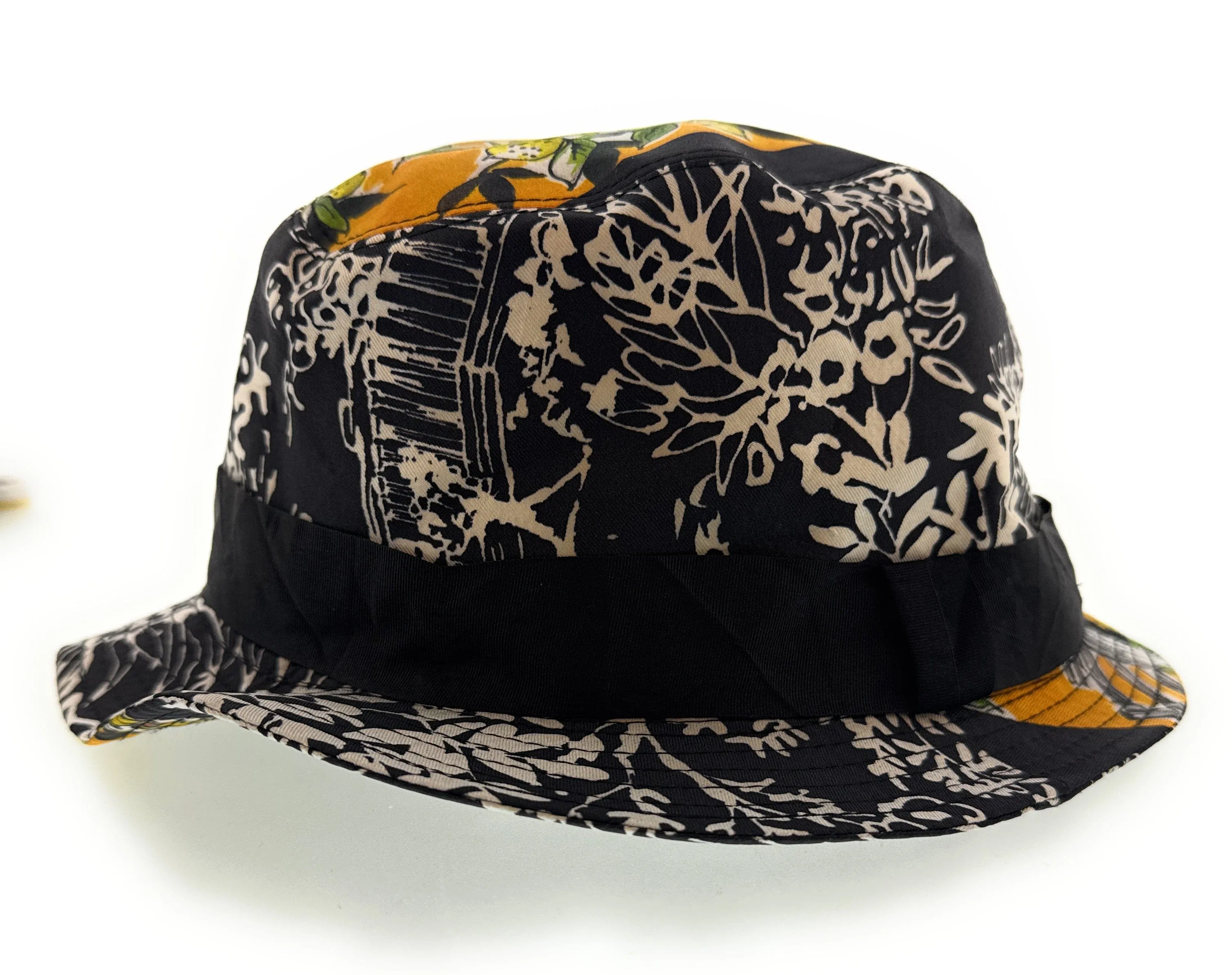 Dolce & Gabbana Silk Yellow Lemon Printed Sun Hat