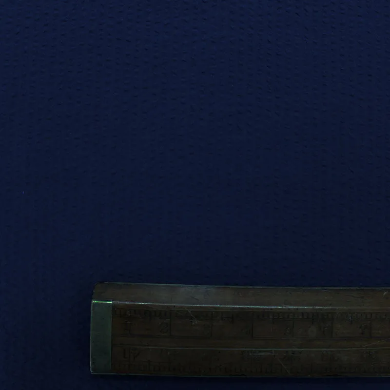 Dressmaking Cotton Seersucker - French Navy Blue