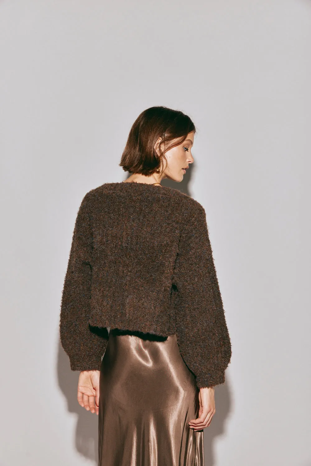 Elsie Knit Cardigan Chocolate