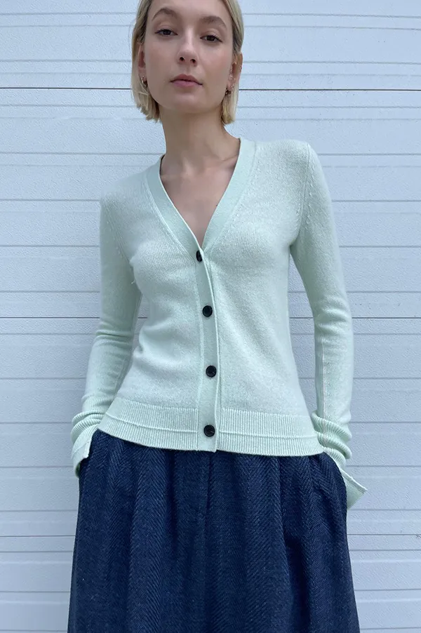 Featherweight Slim Cardigan in Sea Glass (Sold Out)