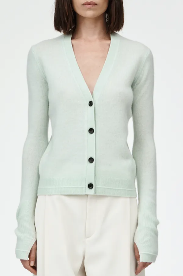 Featherweight Slim Cardigan in Sea Glass (Sold Out)