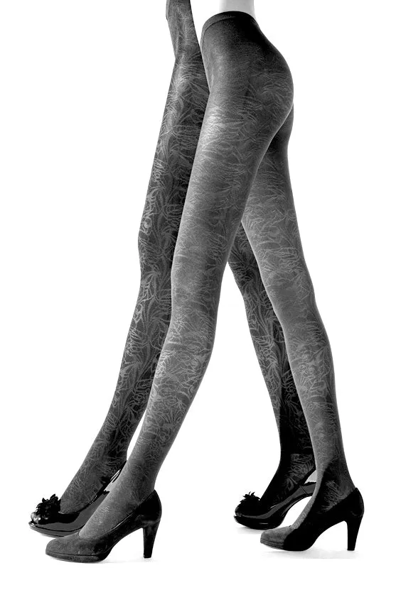 Franzoni Pavia Reversible Abstract Leaf Pattern Tights