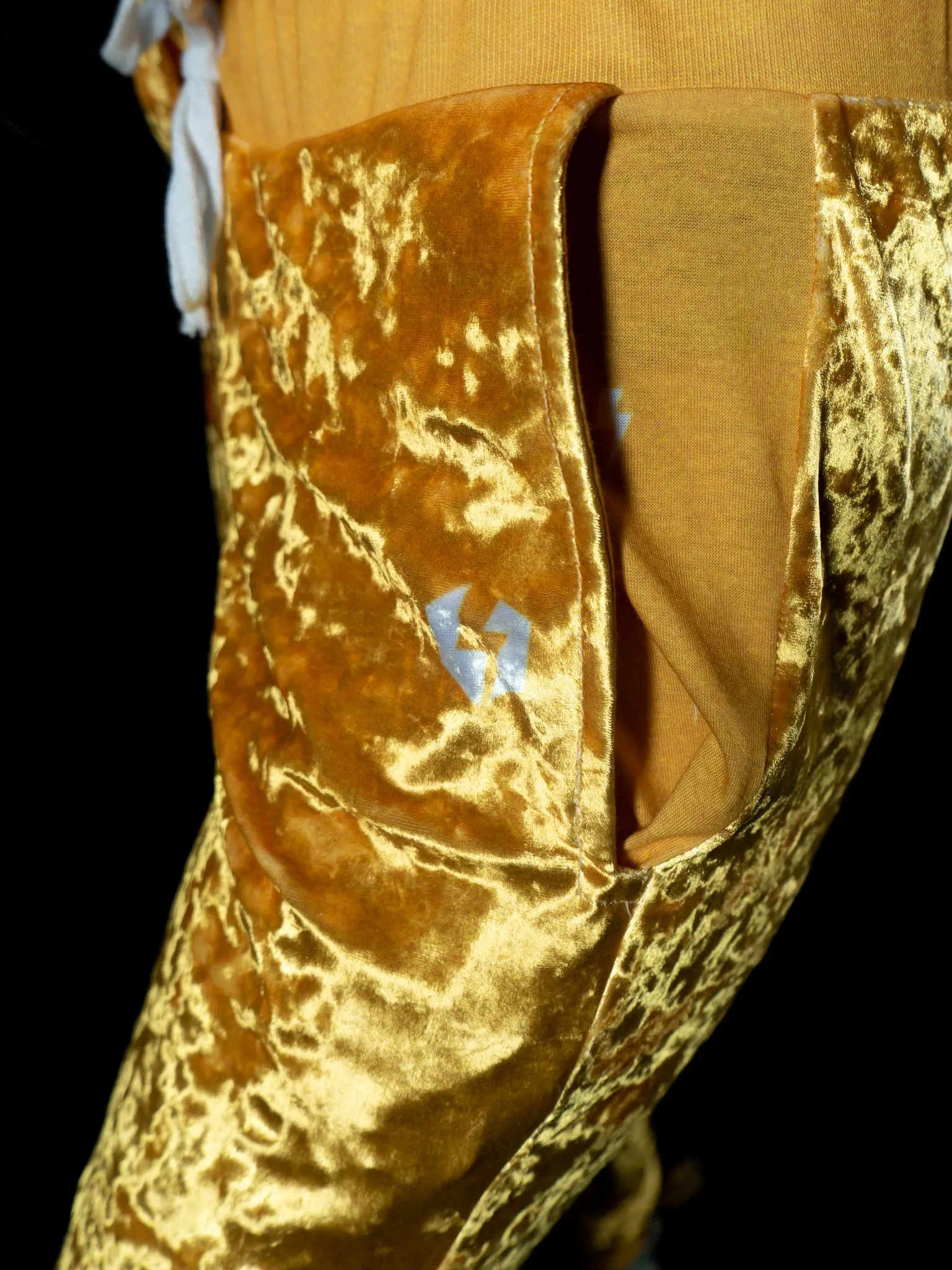 Gold Unisex Crushed Velvet Joggers