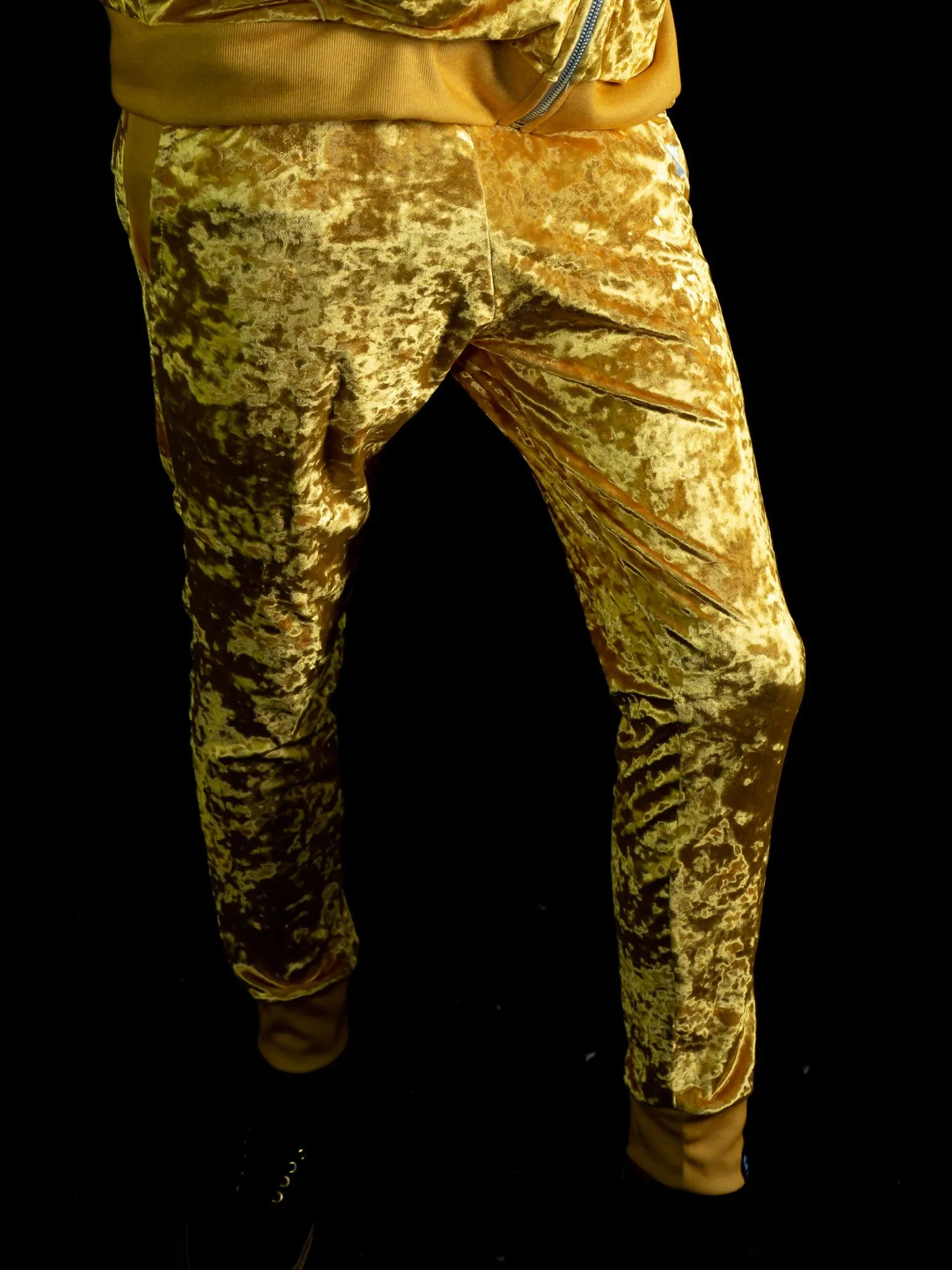Gold Unisex Crushed Velvet Joggers