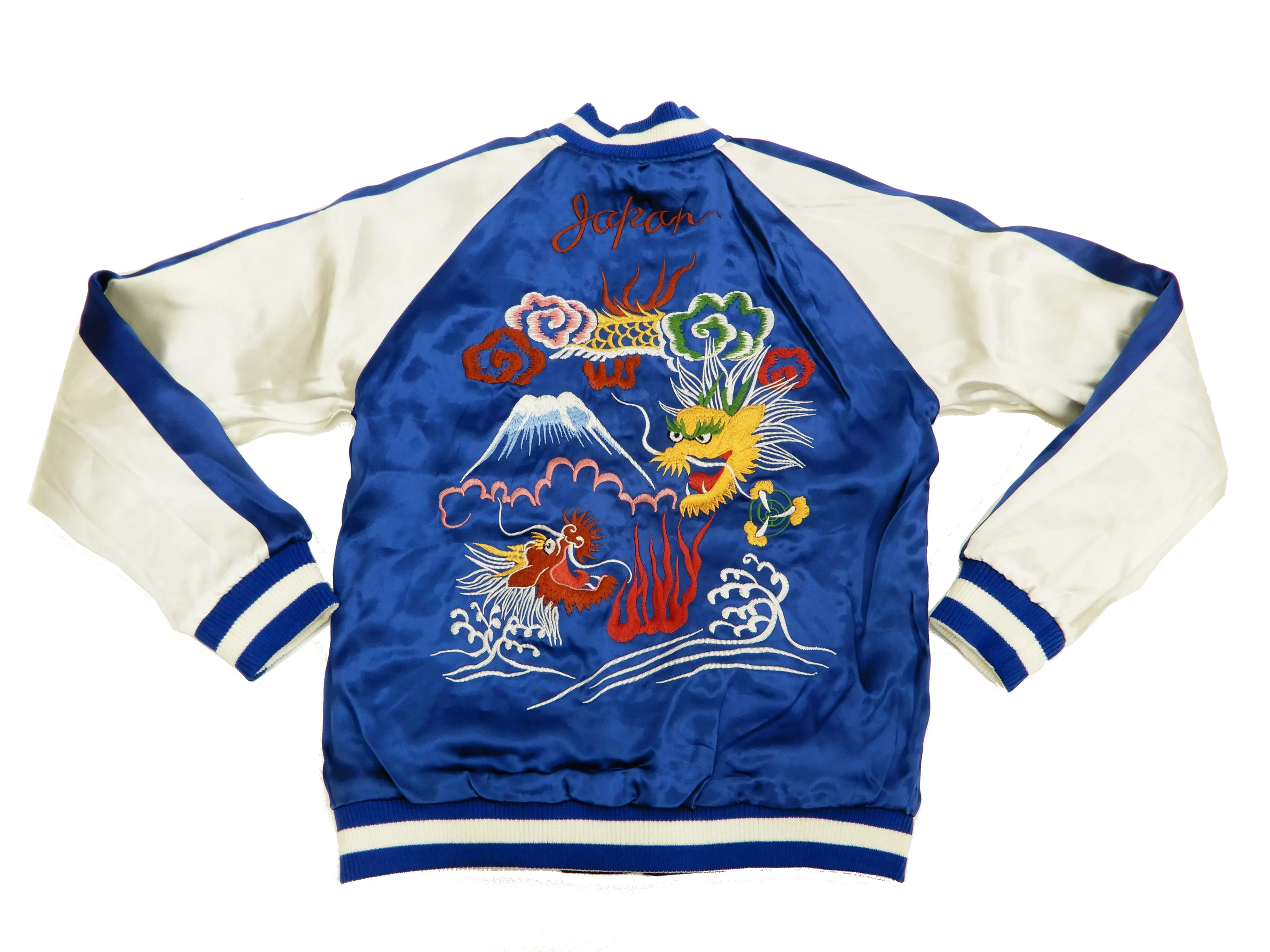 Hanatabi Gakudan Men's Velvet Japanese Souvenir Jacket Japan Map Sukajan Script SVJ-001