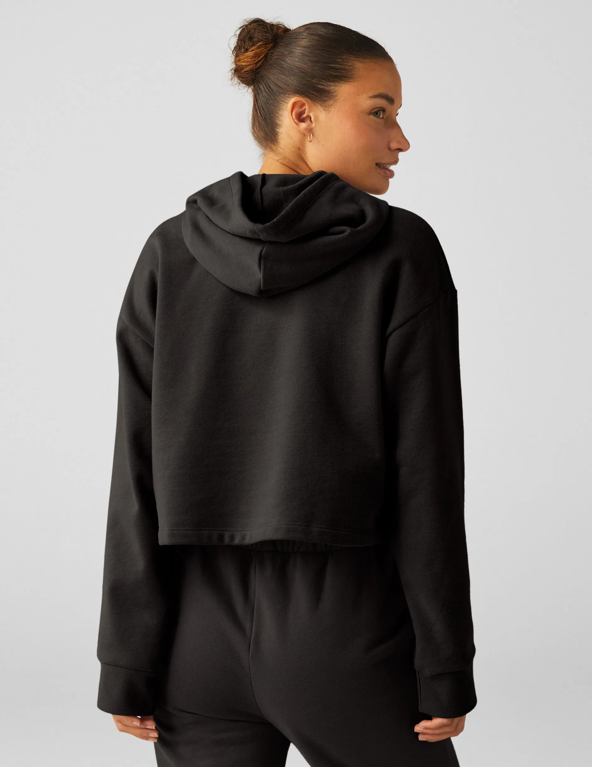 Happiness Fleece Cropped Hoodie