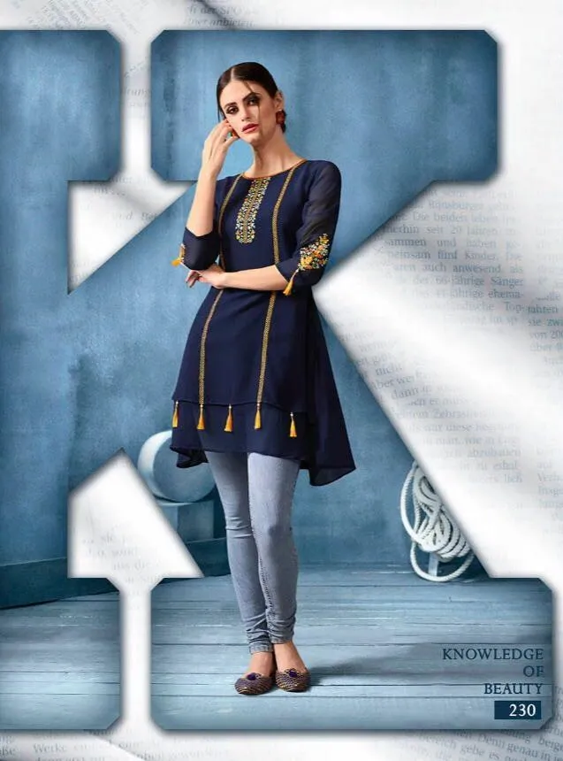 Kajri Silk Kurti Collection - black